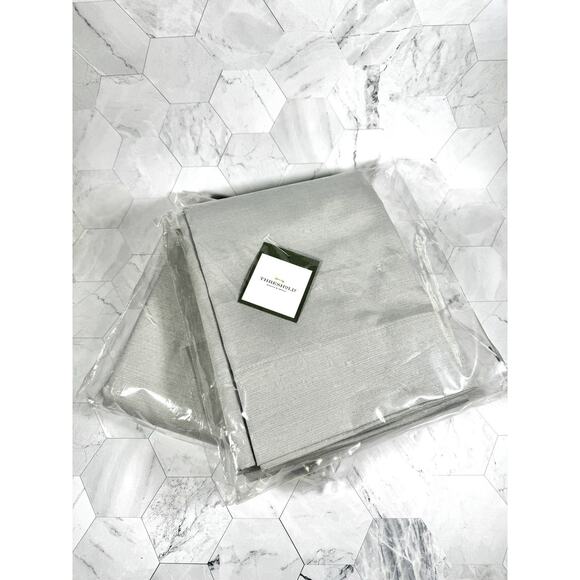 Set Of 2 Threshold Window Panel Curtains 54X95 Inches Farrah Silent Silver NEW - Picture 1 of 9